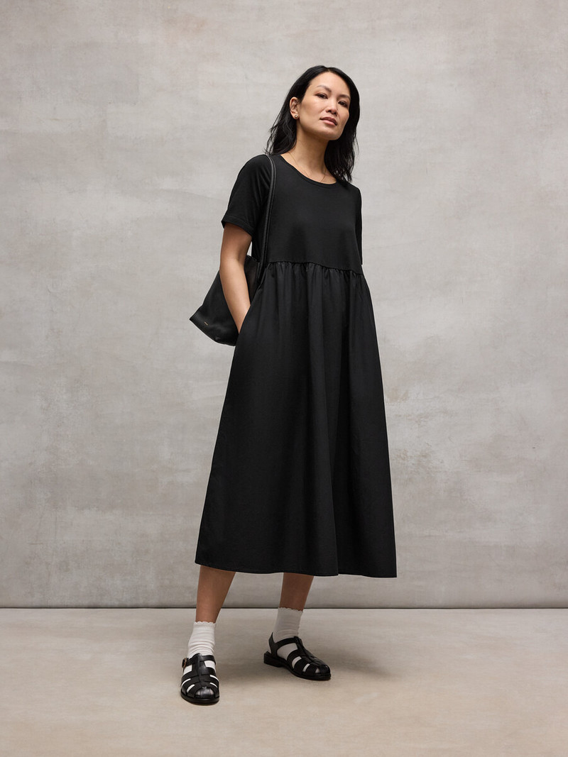 Organic Cotton Poplin Round Neck Dress 6