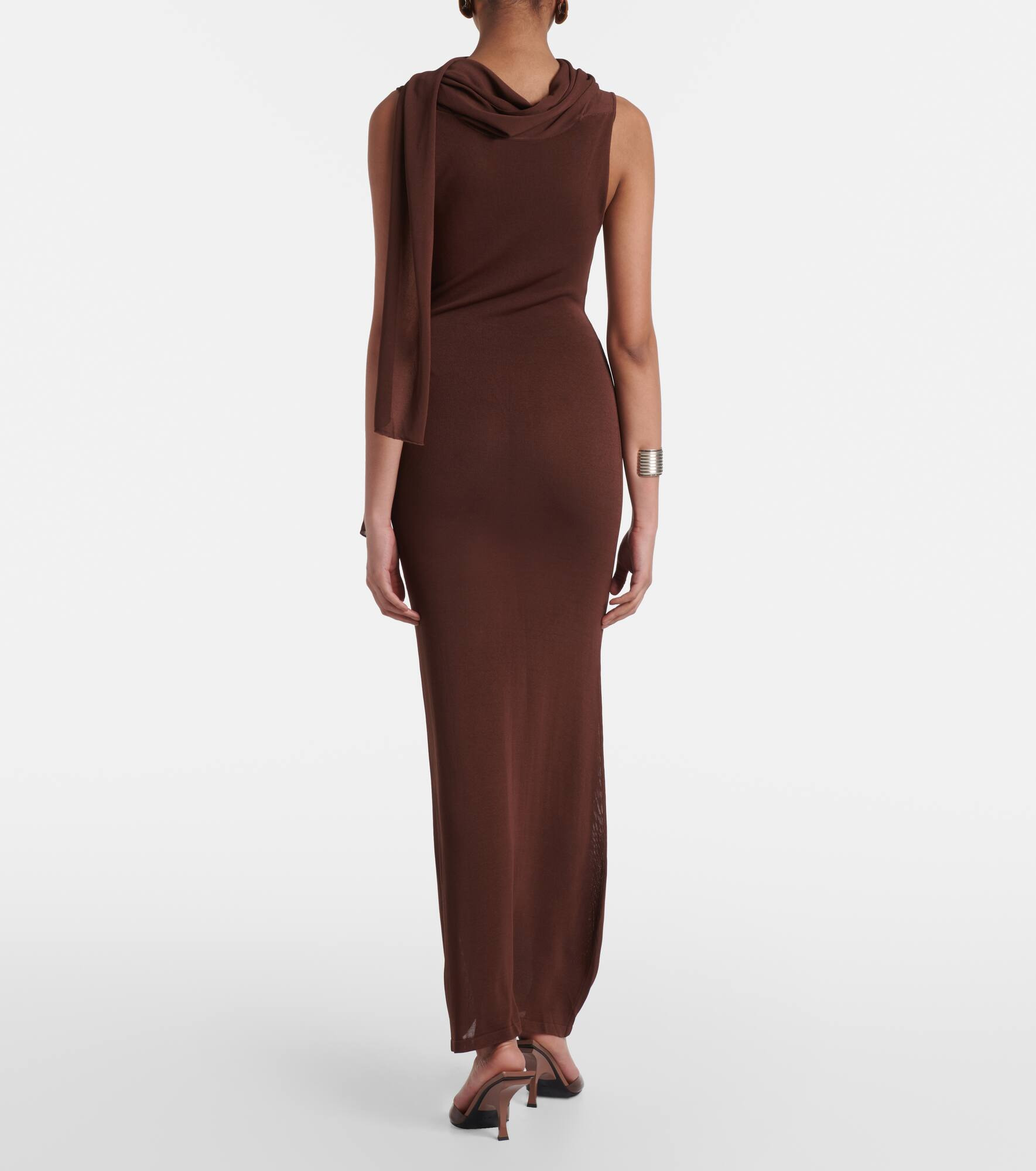 Scarf-detail draped maxi dress - 3