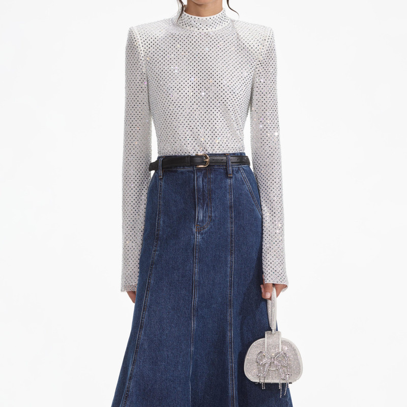 Silver Rhinestone Fishnet Top 4