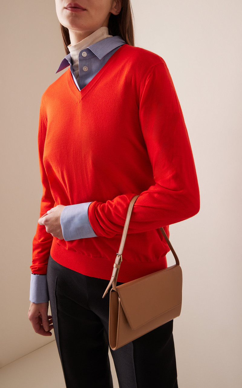 The Row Leather Evening Clutch neutral outlook
