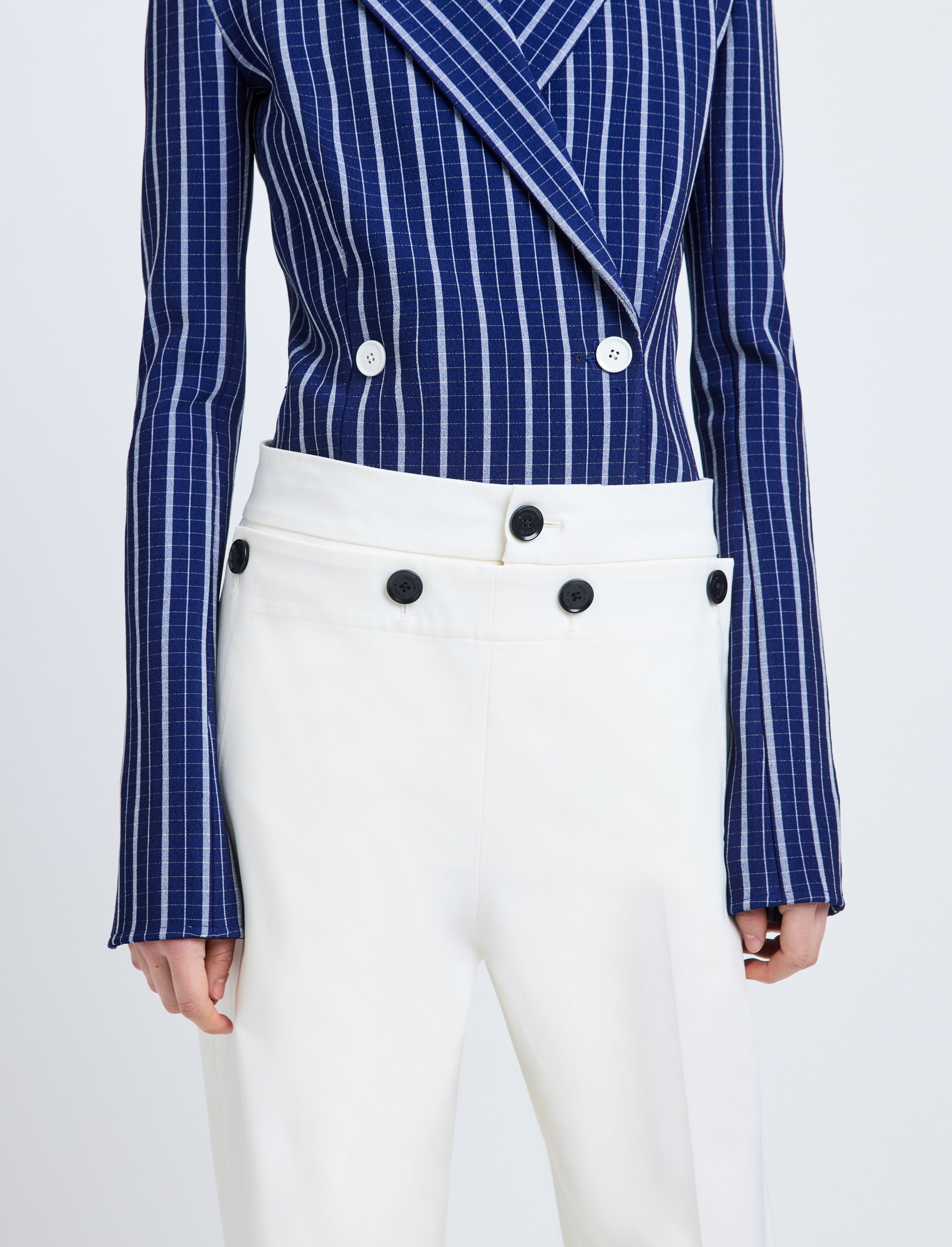 Marine Jacket in Plaid Bi-Stretch Viscose - 6