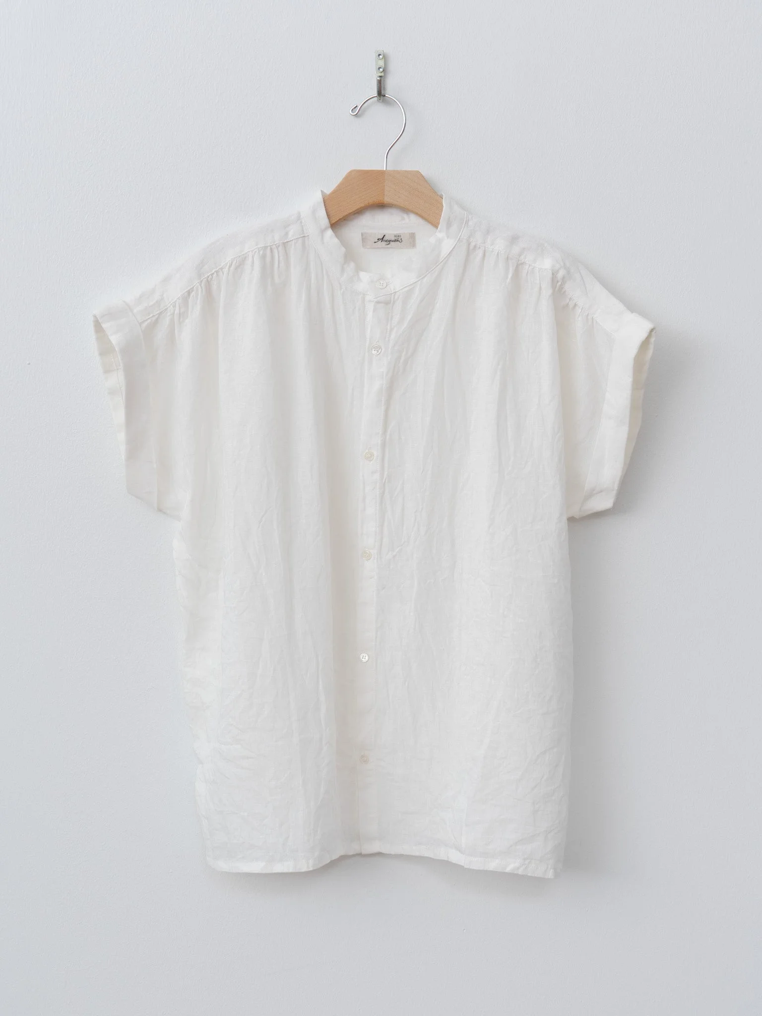 Linen Dungaree Blouse - White - 1