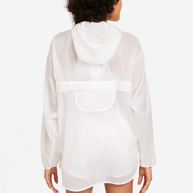 (WMNS) Nike AS W NK Run DVN PO PCKBL JKT Jacket White DA1277-100 - 4