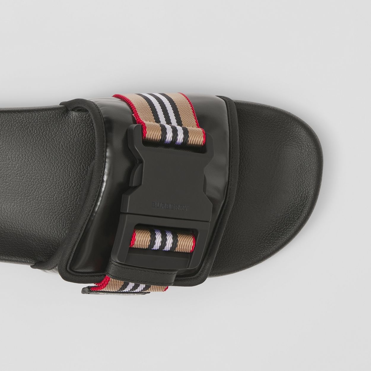 Icon Stripe Trim Coated Canvas Slides - 2