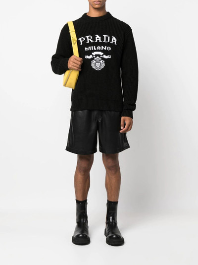 Prada logo-intarsia jumper outlook