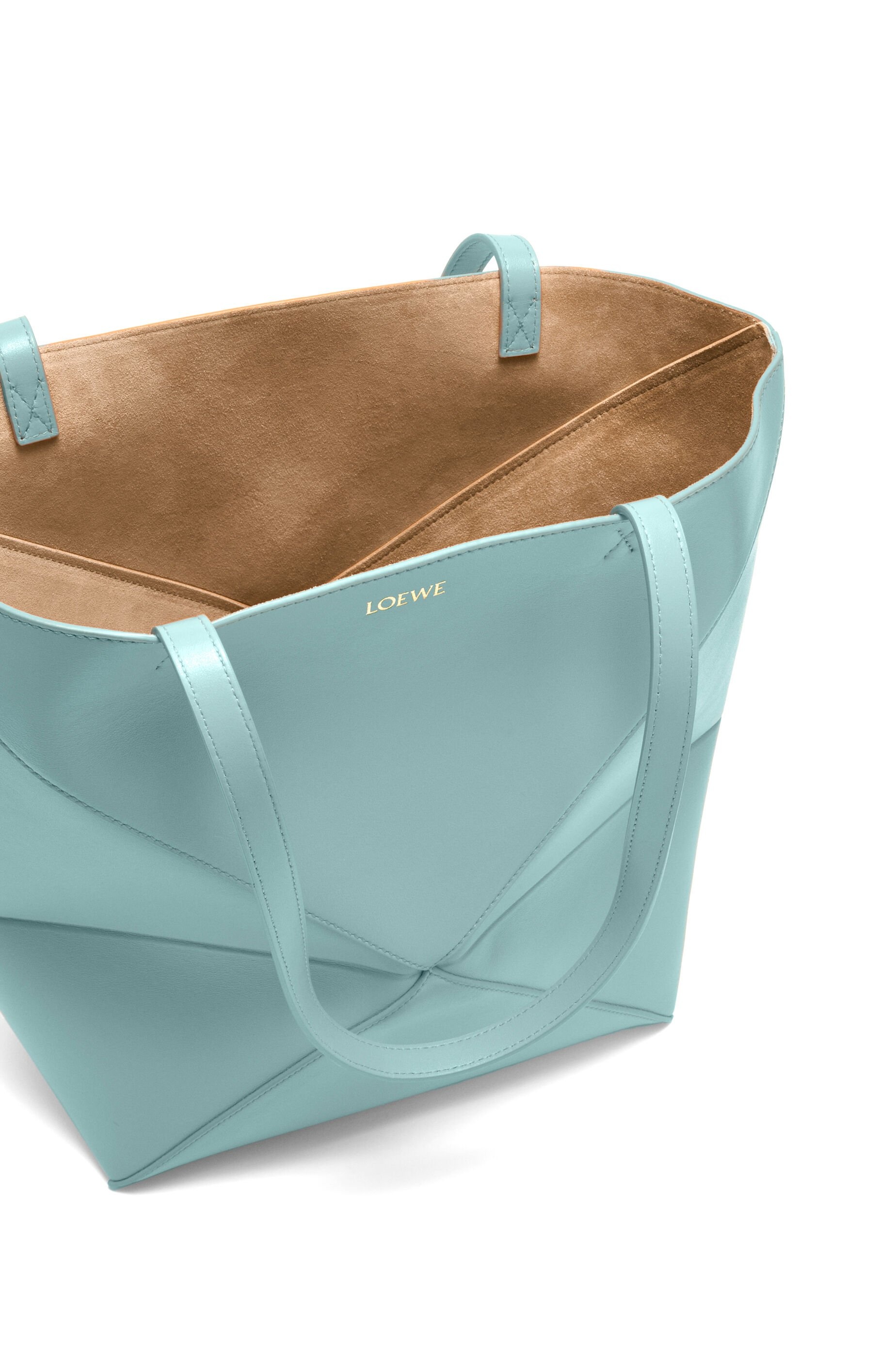 Medium Puzzle Fold tote in shiny calfskin - 8