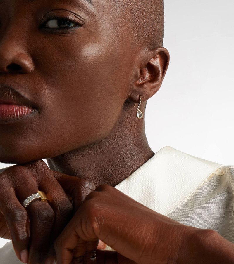 MATEO 14kt gold (585/1000) earrings with topaz and diamonds outlook