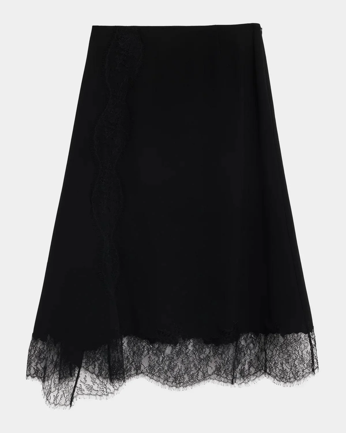 Lace-Trim Finesse Crepe Midi Skirt - 1