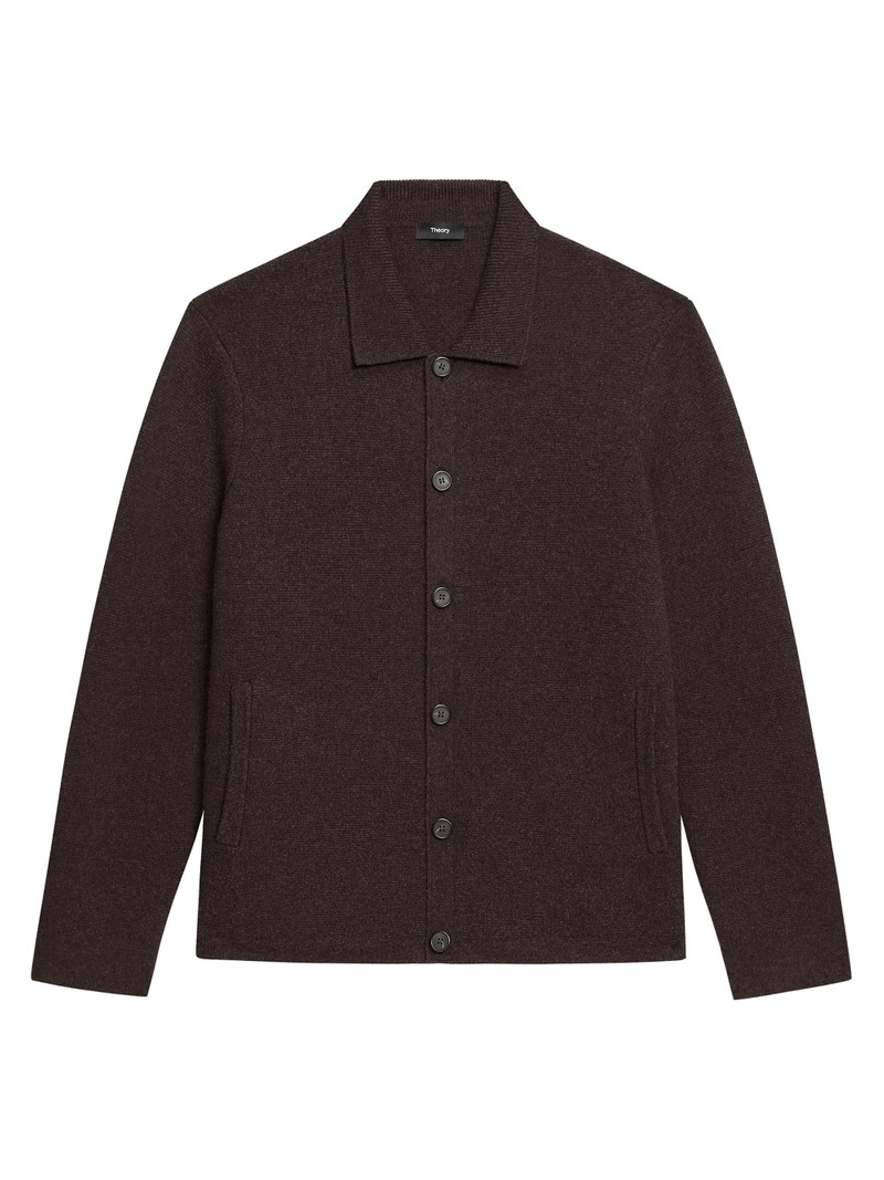 Men's Cameron Cashmere Cardigan - Brownwood Melange 1