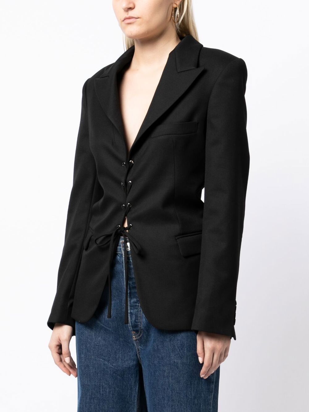 laced open back tailored blazer - 3