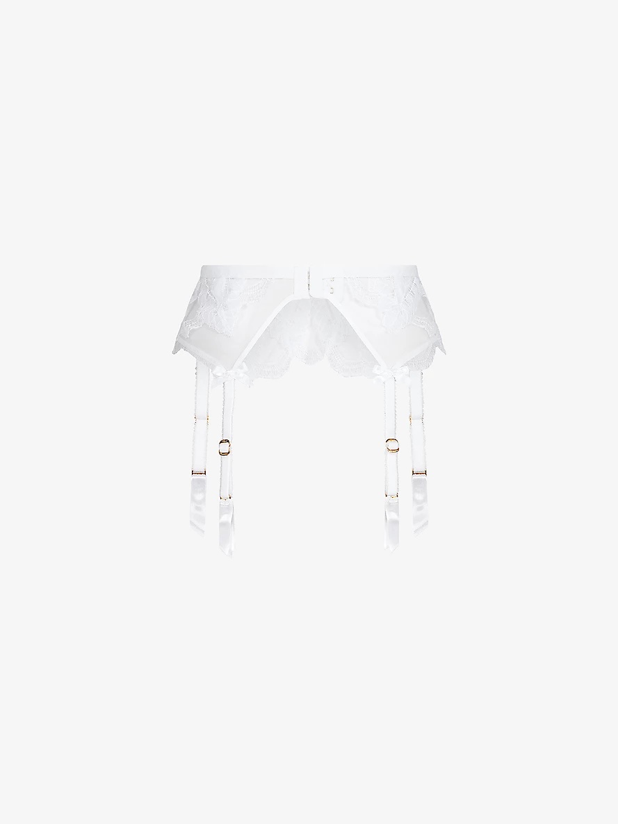Alysia Sheer Embroidered Suspender - 4