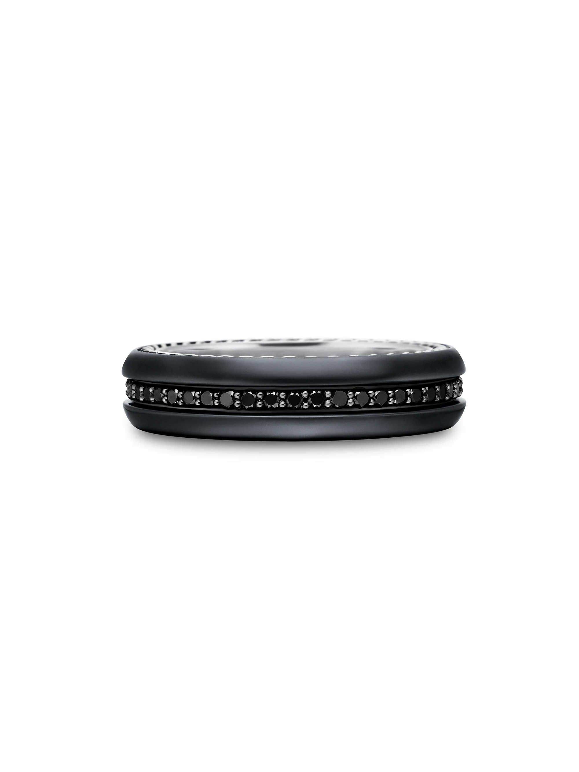 Men's Streamline Band Ring in Black Titanium - Black Diamond - 1
