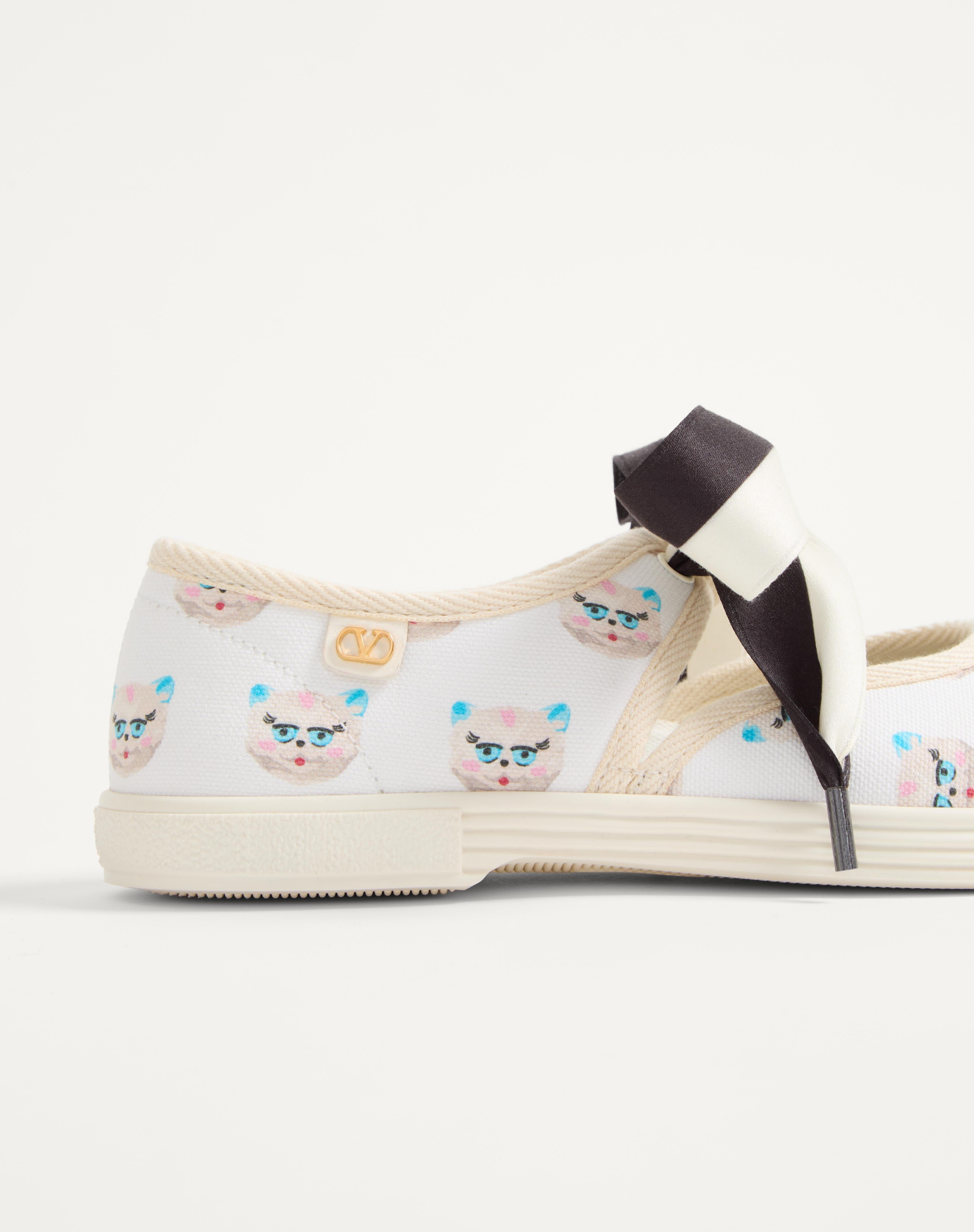 BAY BY BAY BALLERINA FABRIC SNEAKER WITH LE CHAT DE LA MAISON PRINT - 7