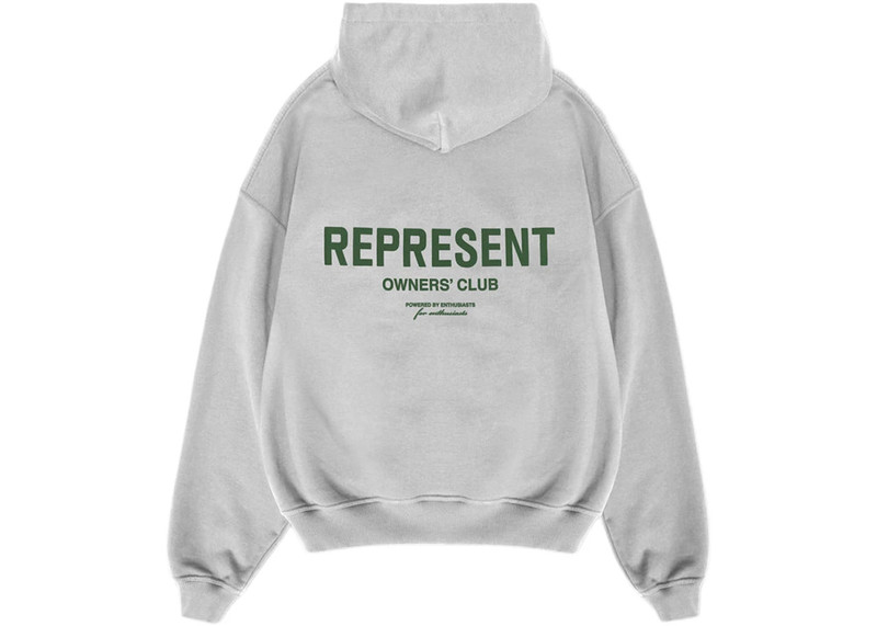 REPRESENT Represent Owner's Club Hoodie Ash Grey/Racing Green outlook