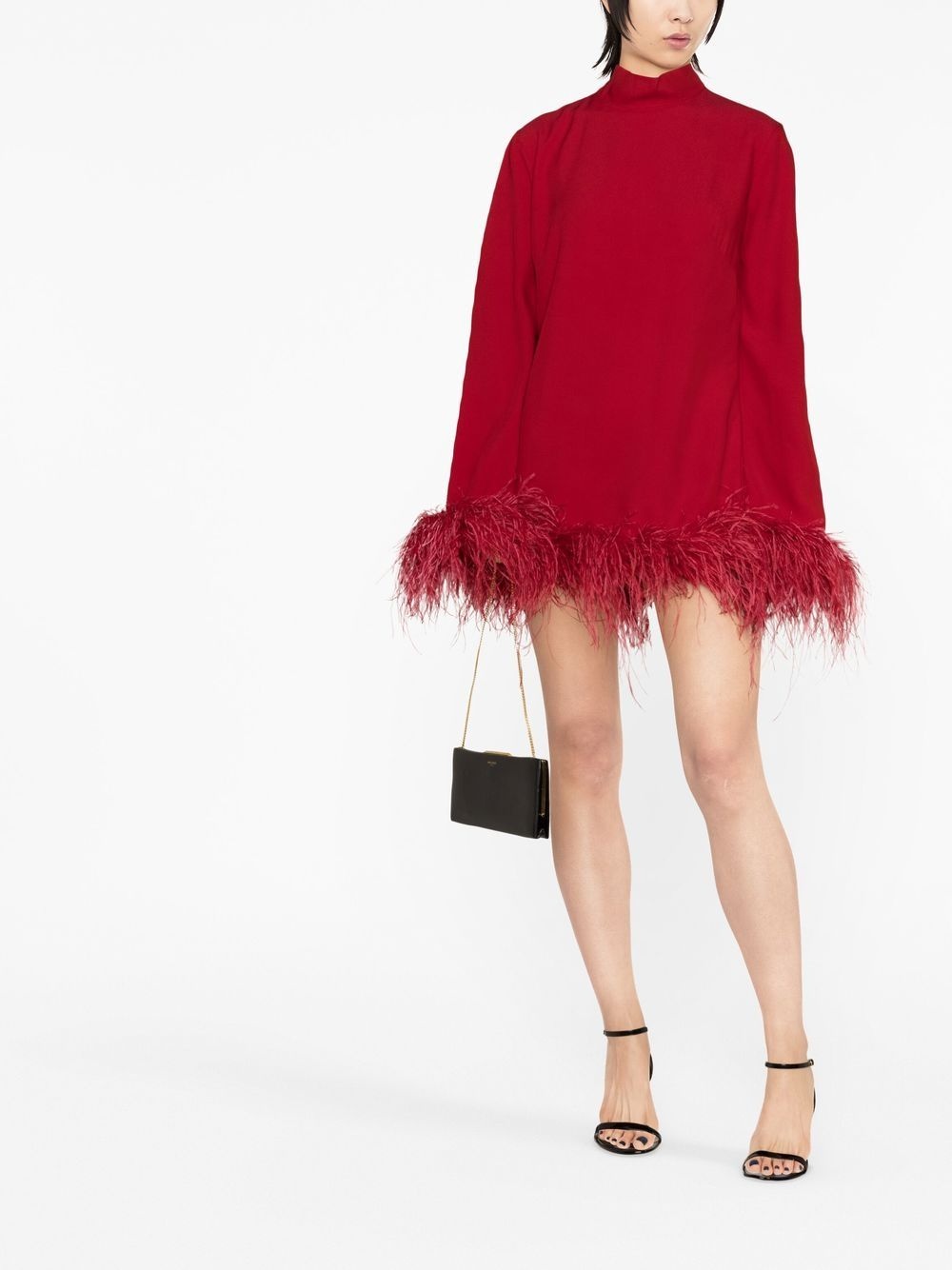 feather-trim mini dress - 2