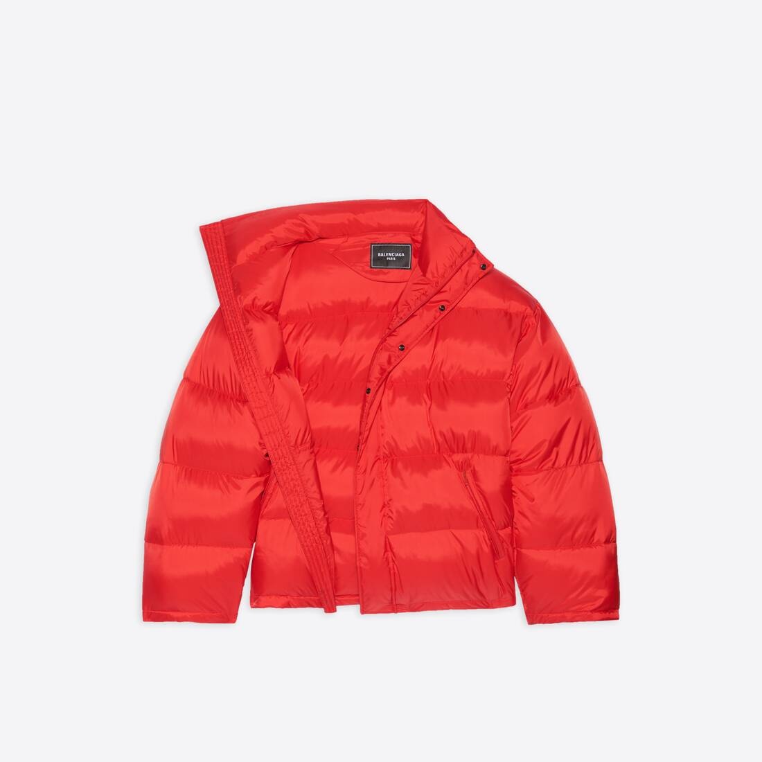 Off-shoulder Puffer Jacket in Red - 1