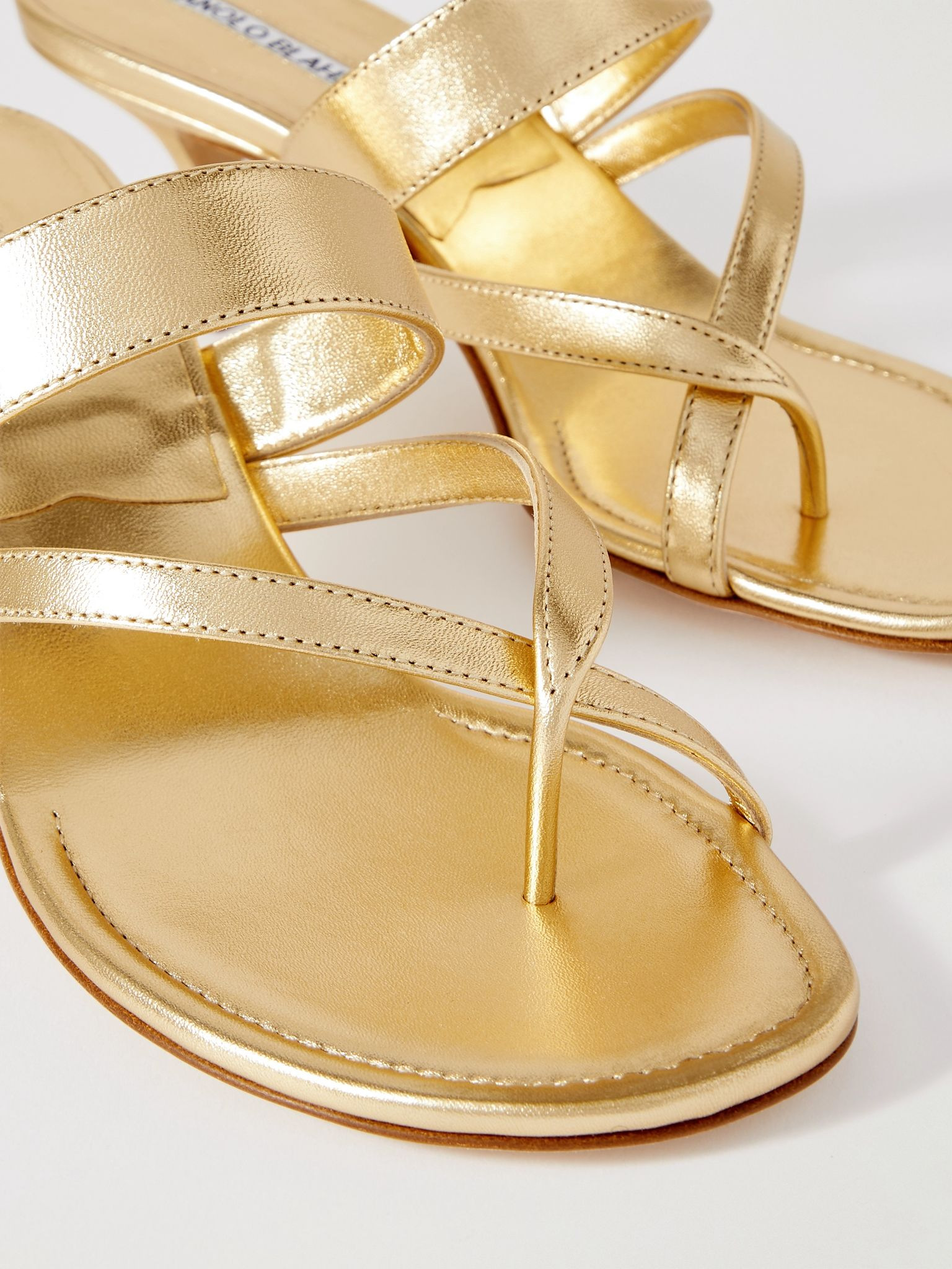 Susa 50 metallic leather sandals Gold - 4
