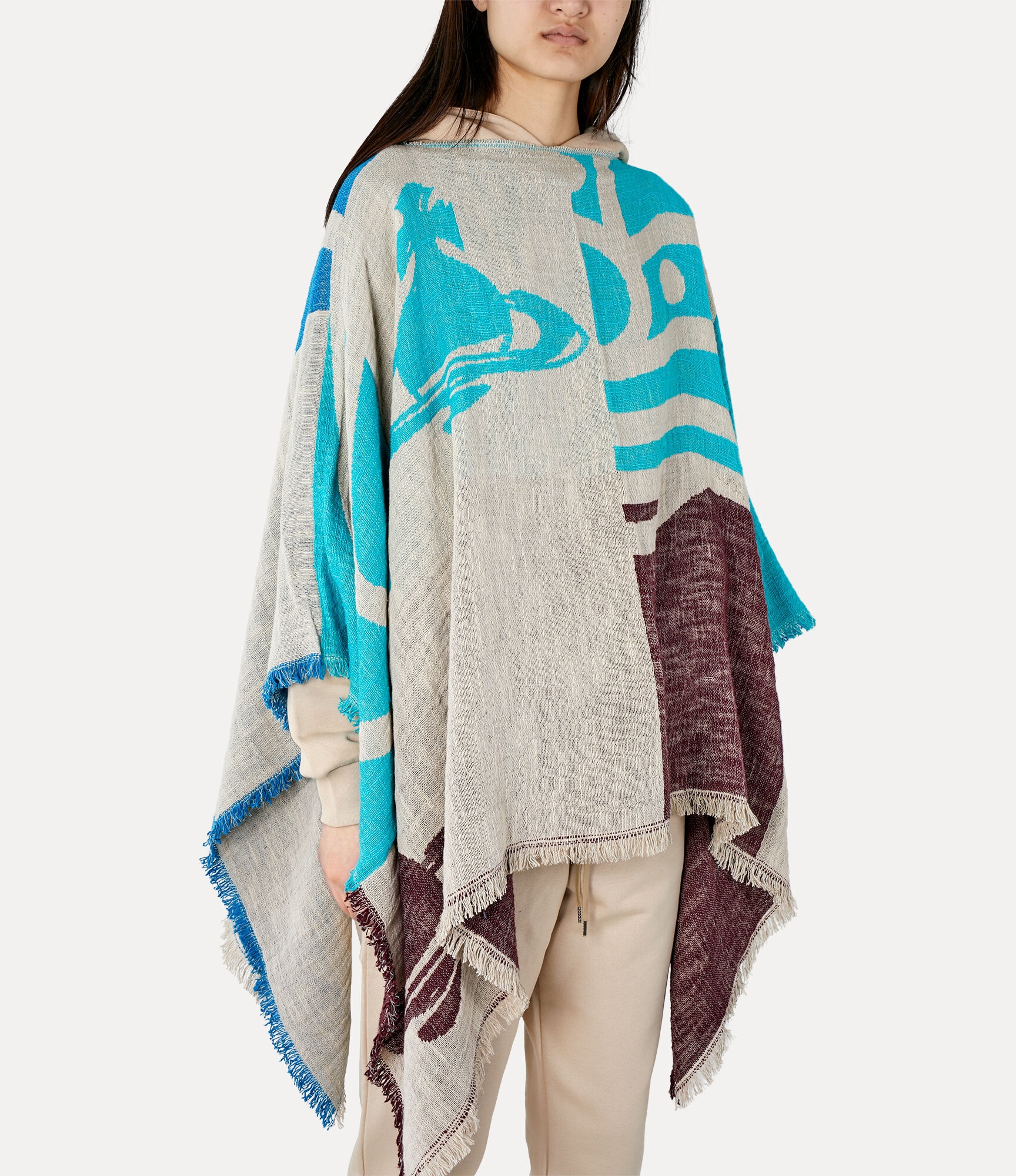 BUFFALO ORB CHECK PONCHO - 4