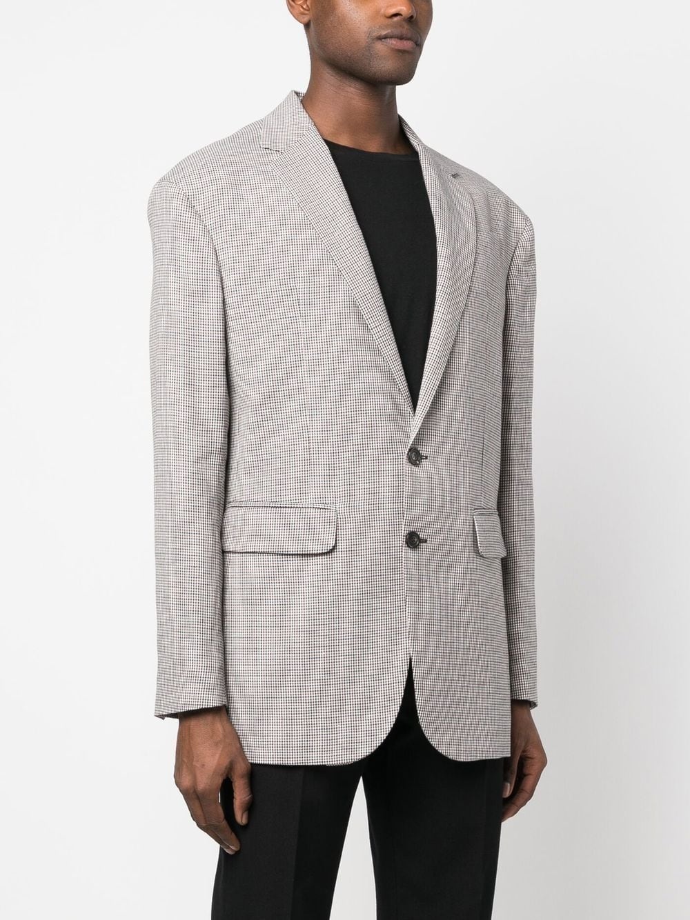 single-breasted checked jacket - 3