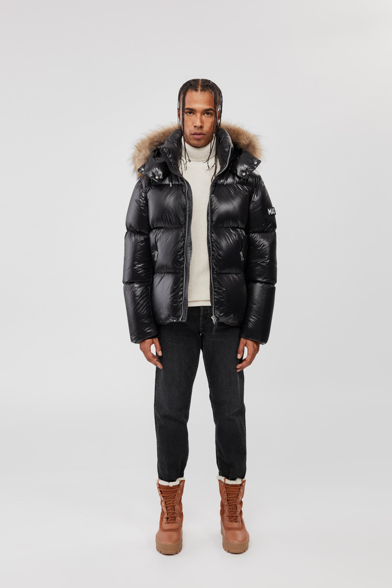 KENT Lustrous light down jacket with natural fur hood 6