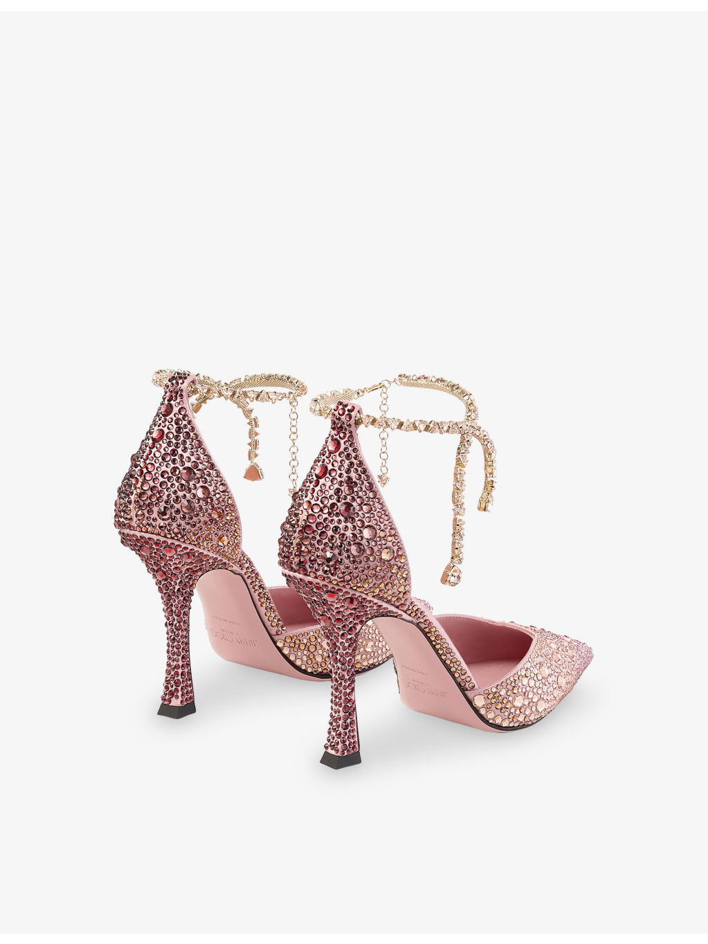 Stevie 100 Crystal-Embellished Satin Heels - 4