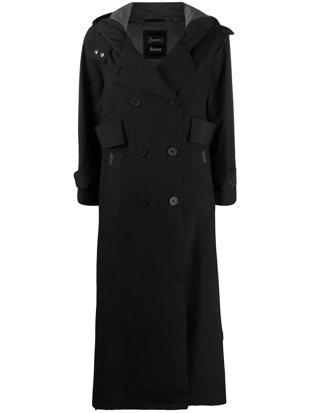 hooded trench coat - 1