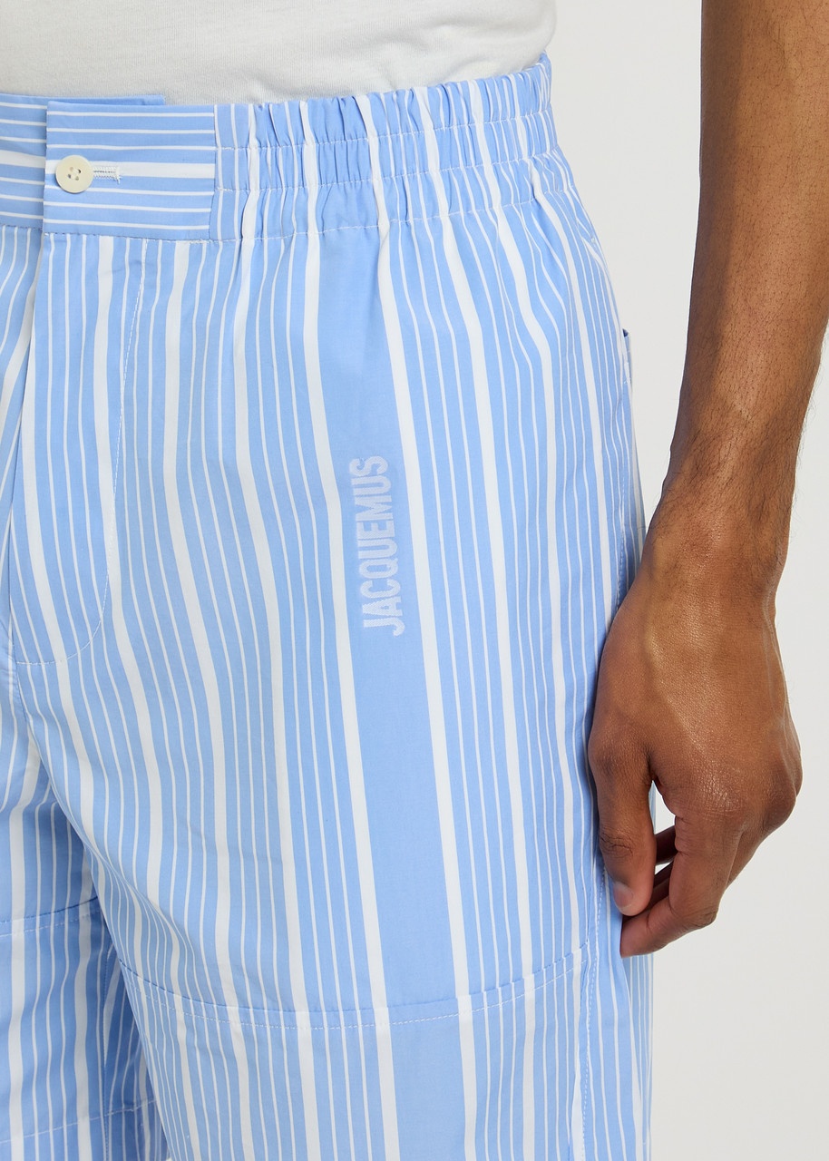 Jacquemus Le Short Aloe Striped Cotton Shorts - 5