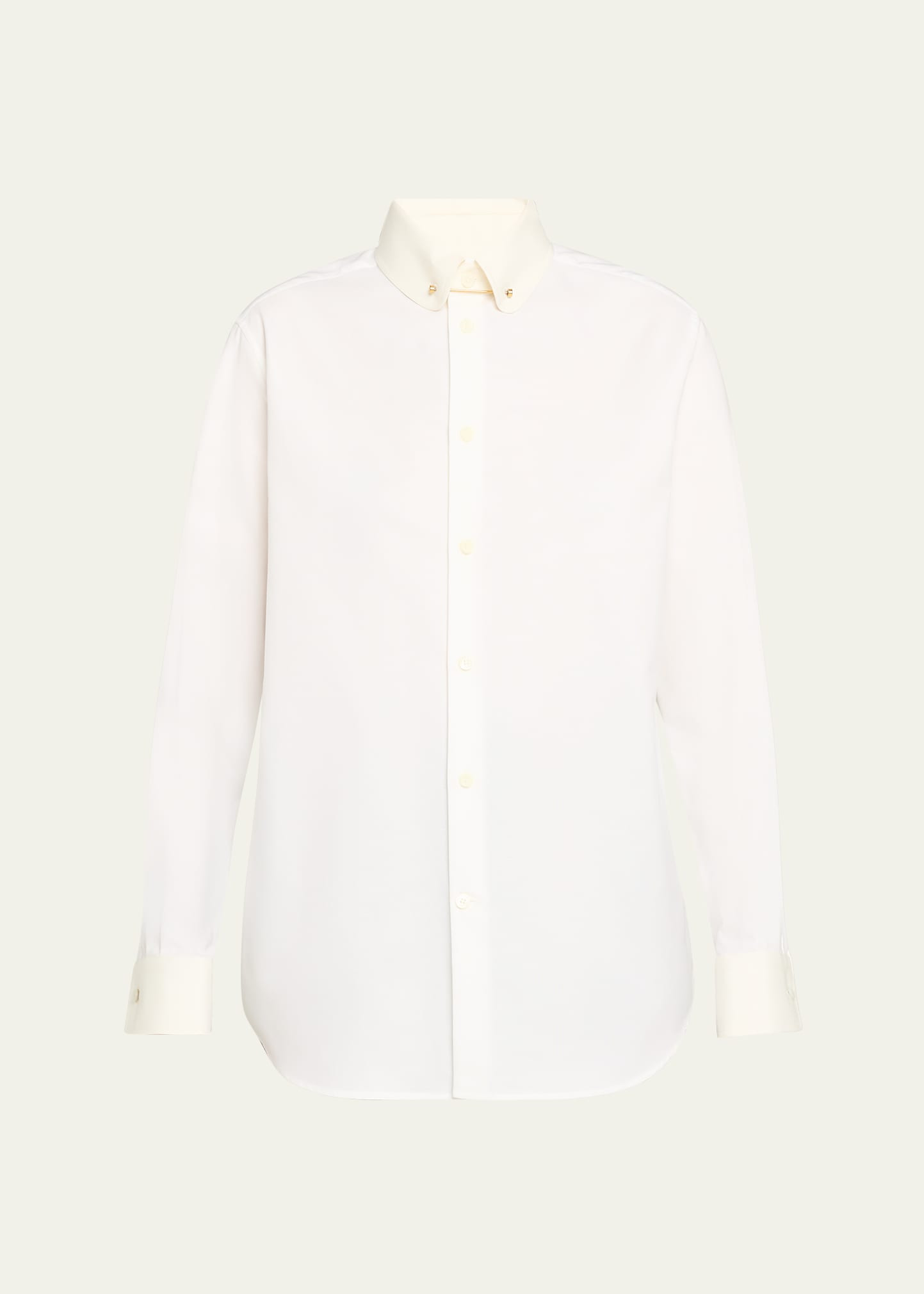 Thea Collar-Pin Oxford Shirt - 1