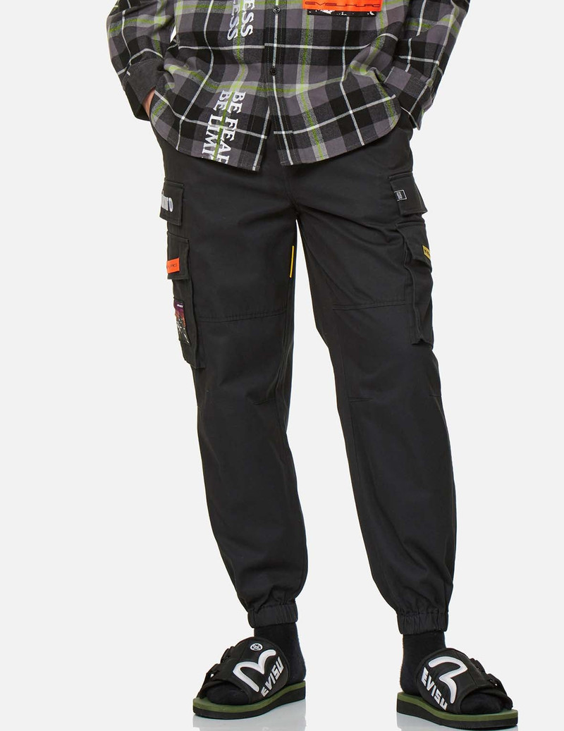 Logo and Seagull Embroidered Cargo Pants 4