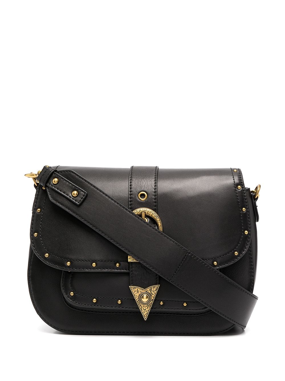 studded leather shoulder bag - 1