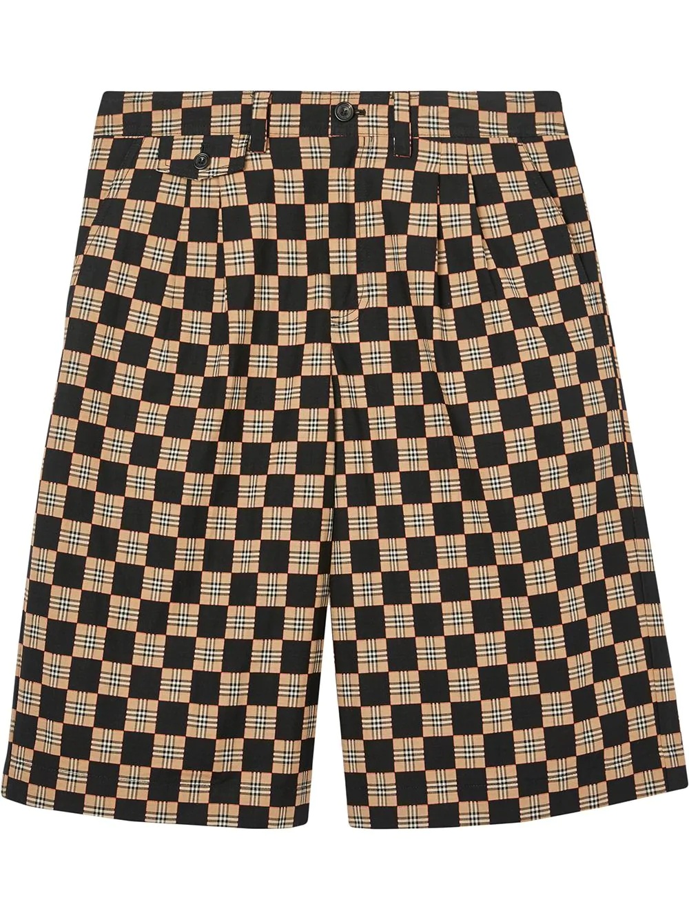 chequer jacquard tailored shorts - 1