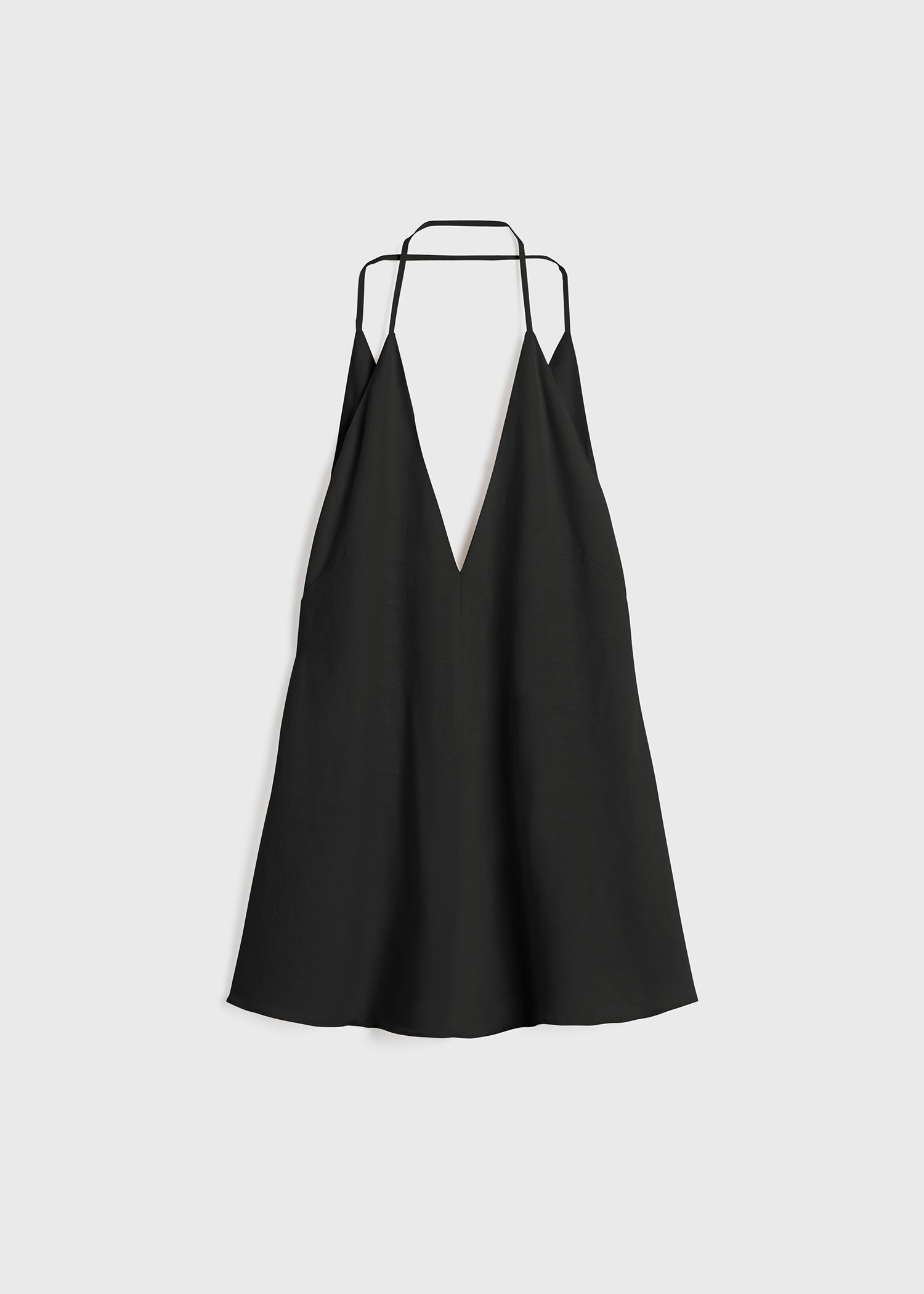 Double-halter silk top black - 1