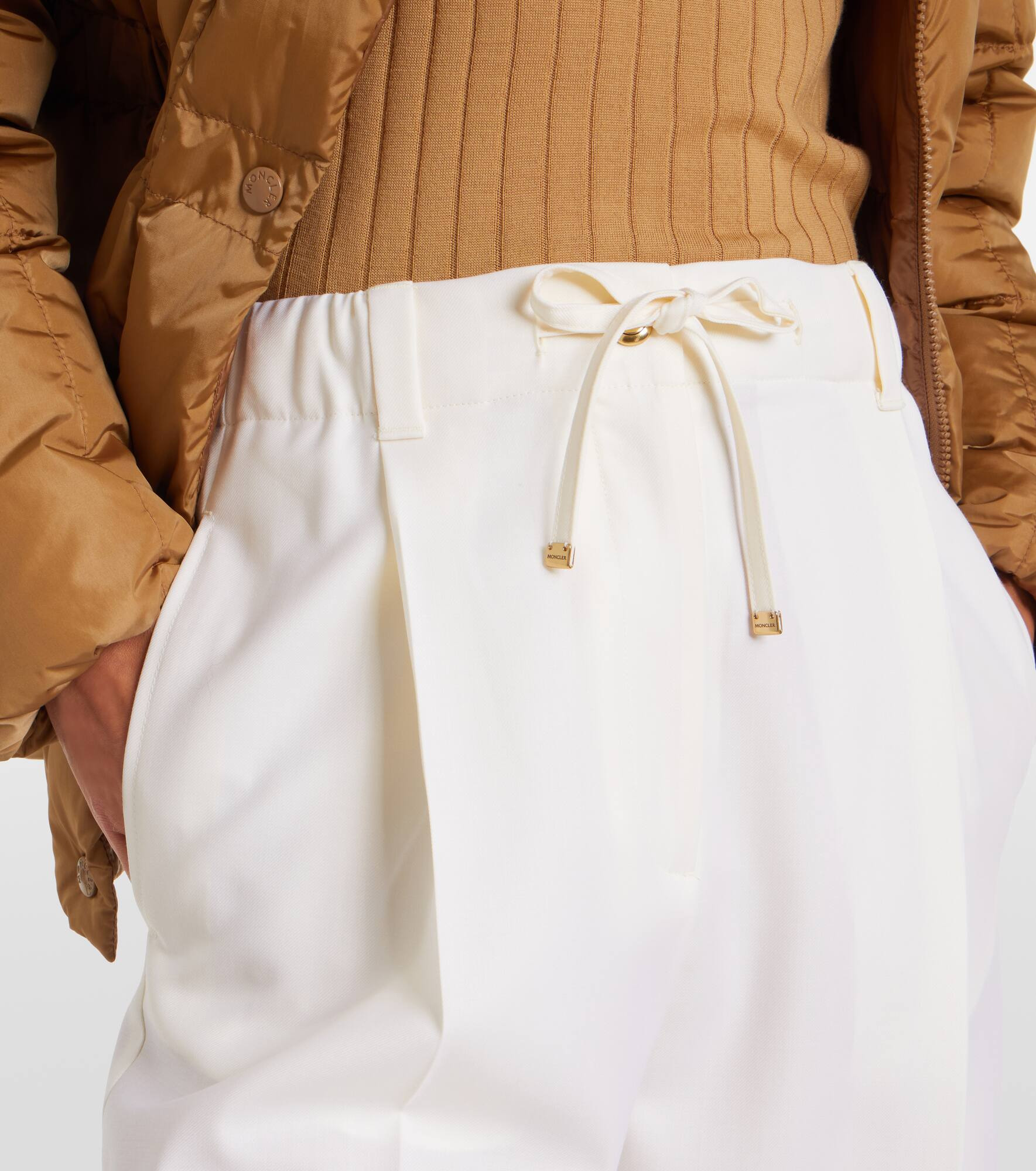 Pleated wool straight pants - 4
