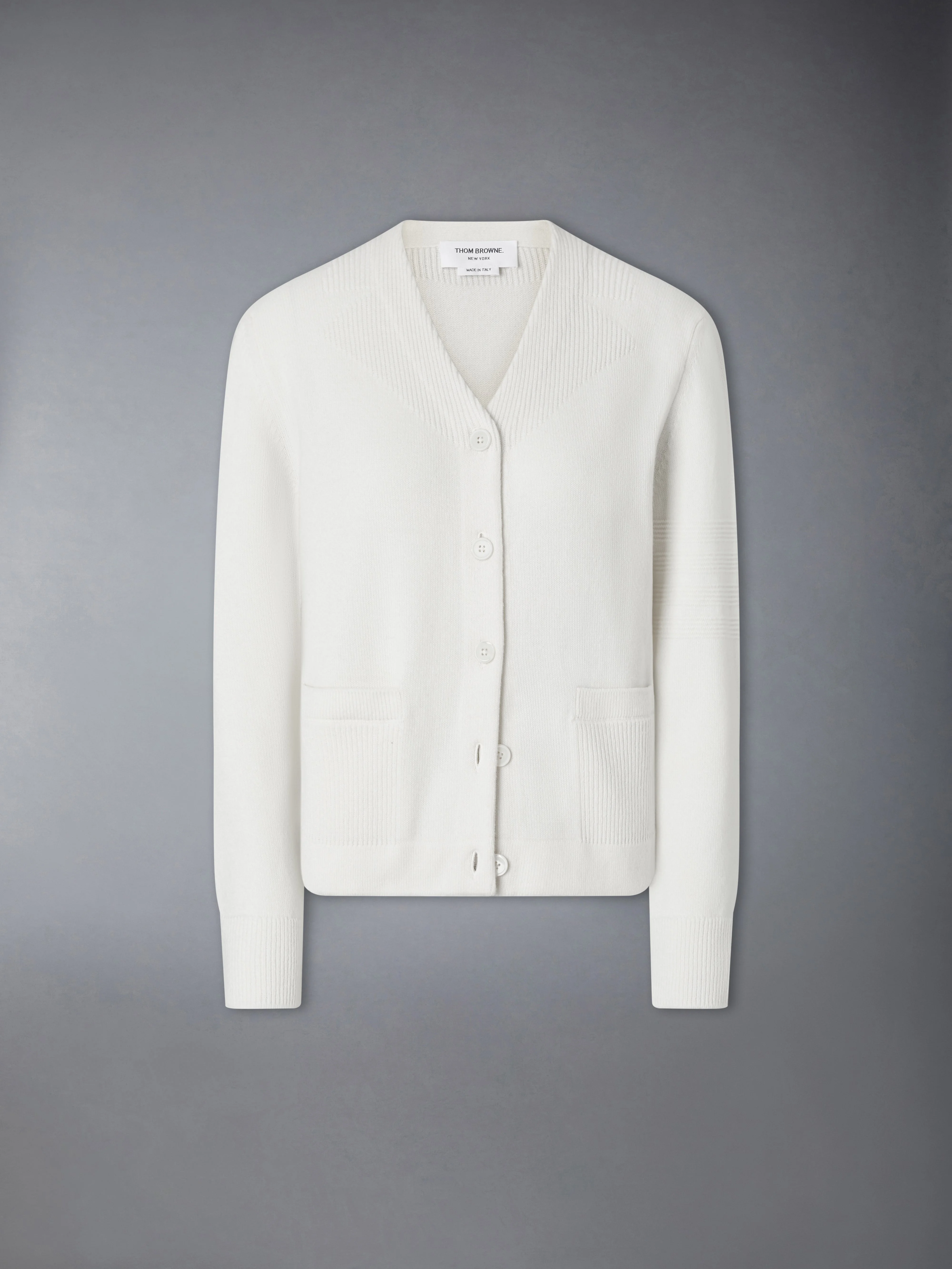 MERINO WOOL 4-BAR TROMPE L'OEIL CARDIGAN JACKET - 1