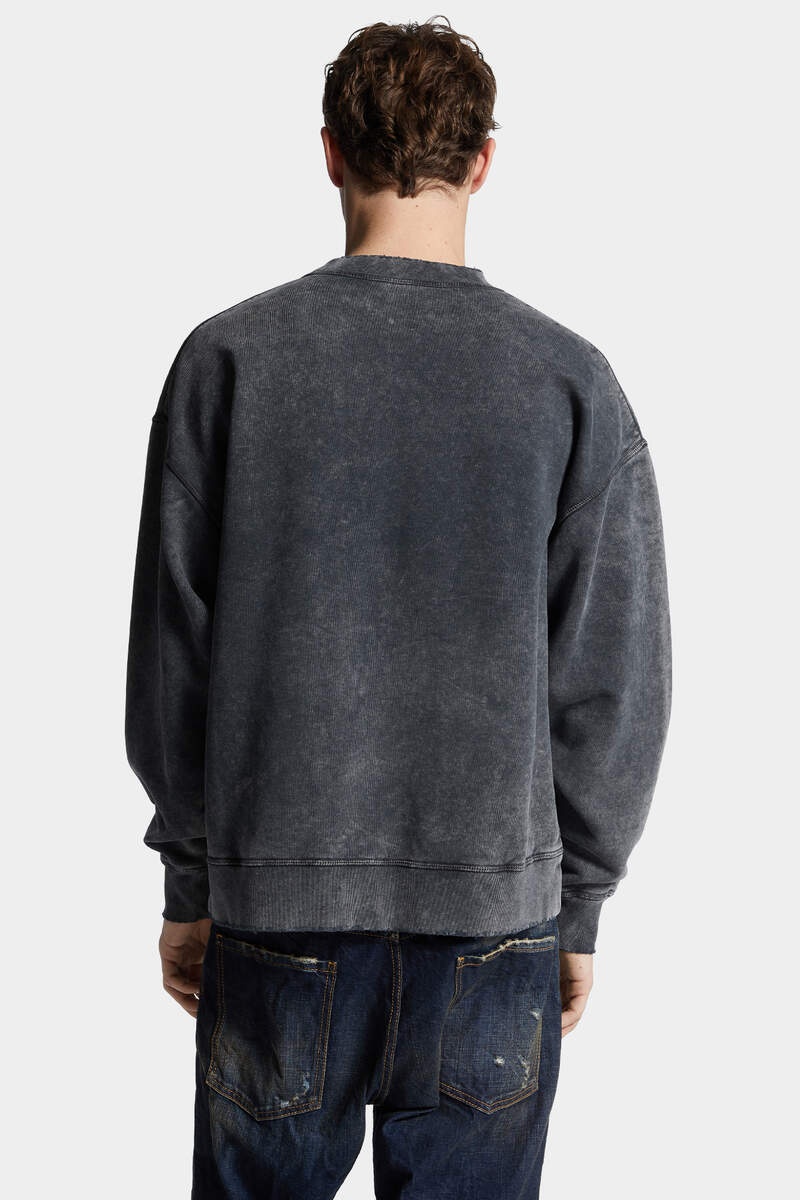 LOOSE FIT RAW EDGE CREWNECK - 4