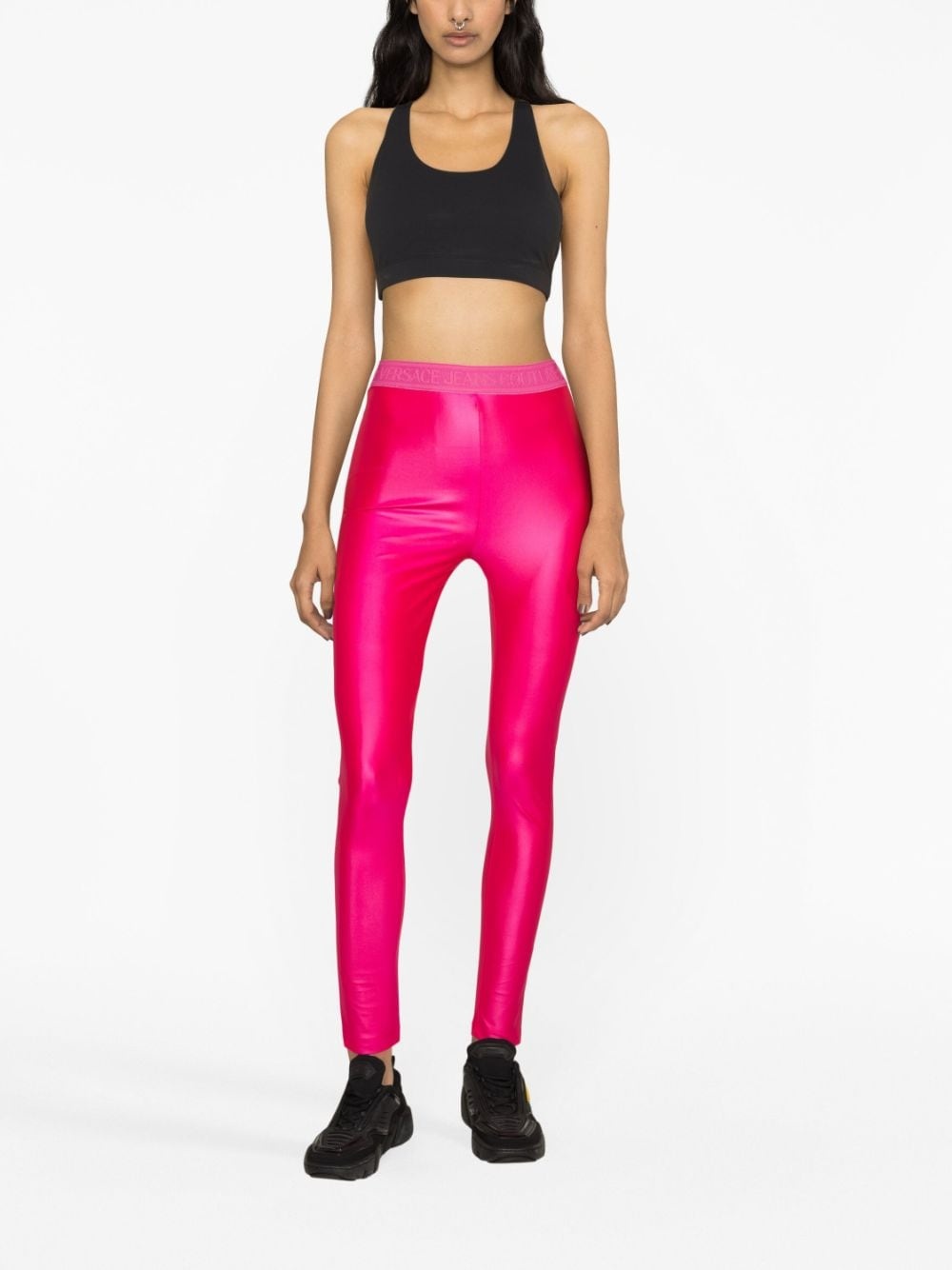 logo waistband high-waisted leggings - 2