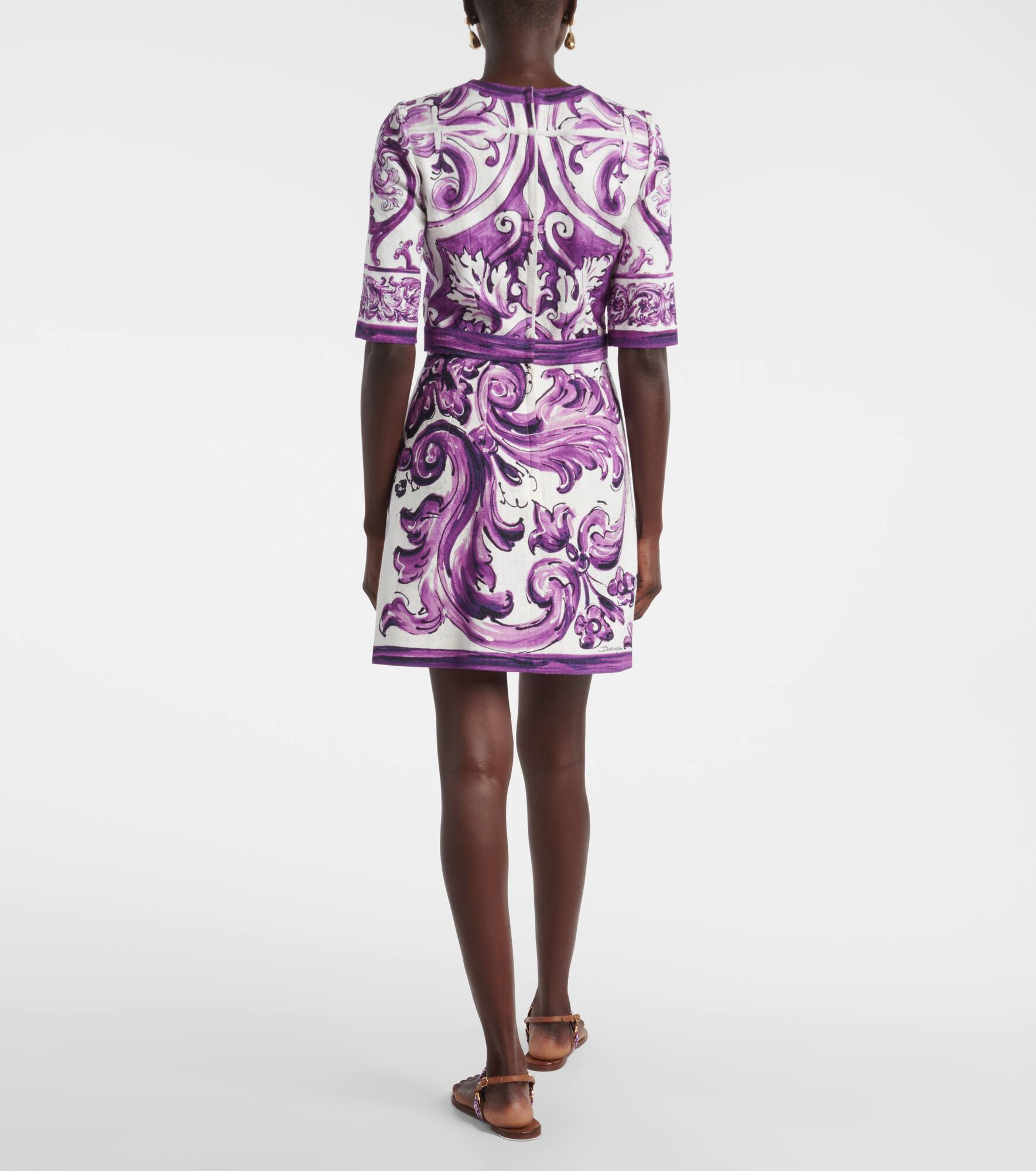 Majolica cotton-blend minidress - 3