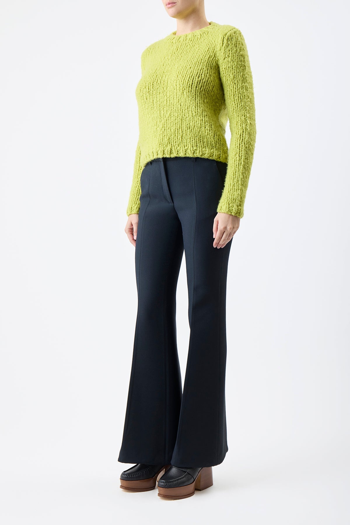 Dalton Sweater in Lime Adamite Welfat Cashmere - 3