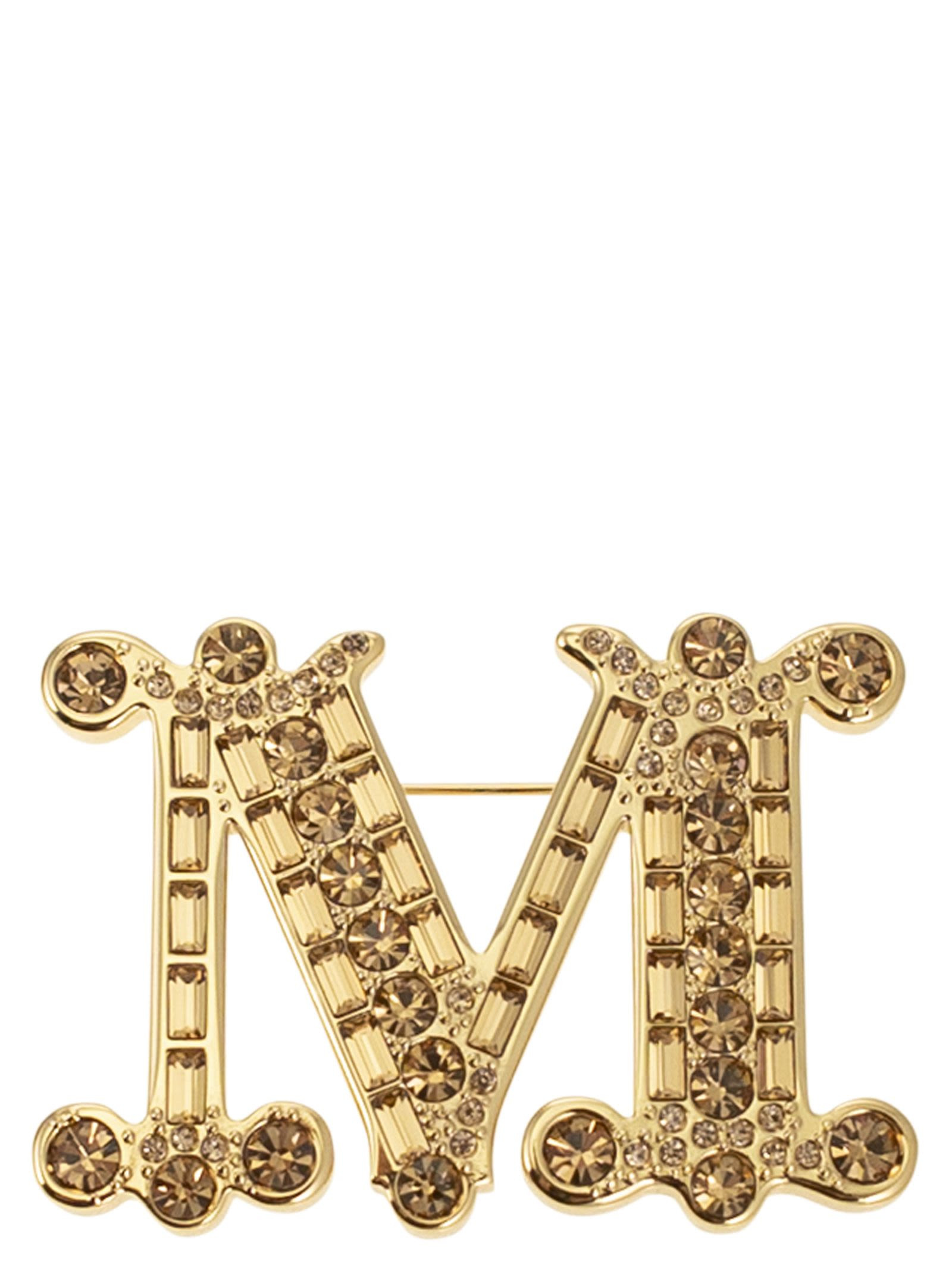 Maxmara Women Bath2 - Monogram Brooch With Crystals - 1