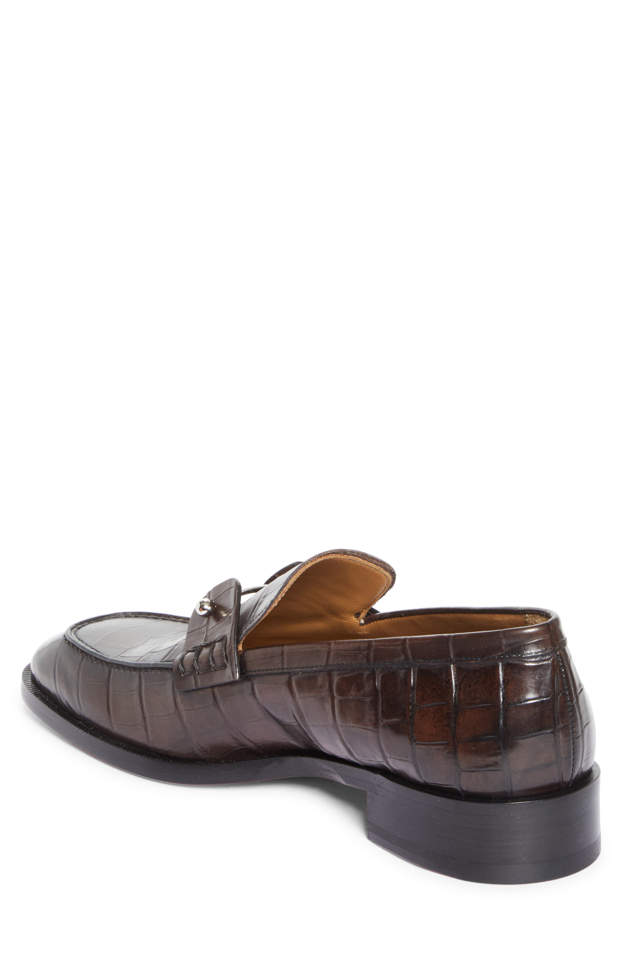 Christian Louboutin Chambelimoc Croc Embossed Loafer in Cosme at Nordstrom - 2