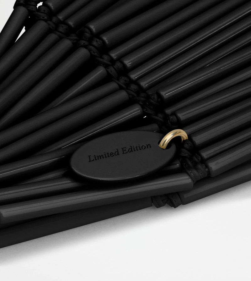 TOD'S DI BAG FOLIO SHOULDER BAG IN LEATHER E PLEXI SMALL - BLACK 6