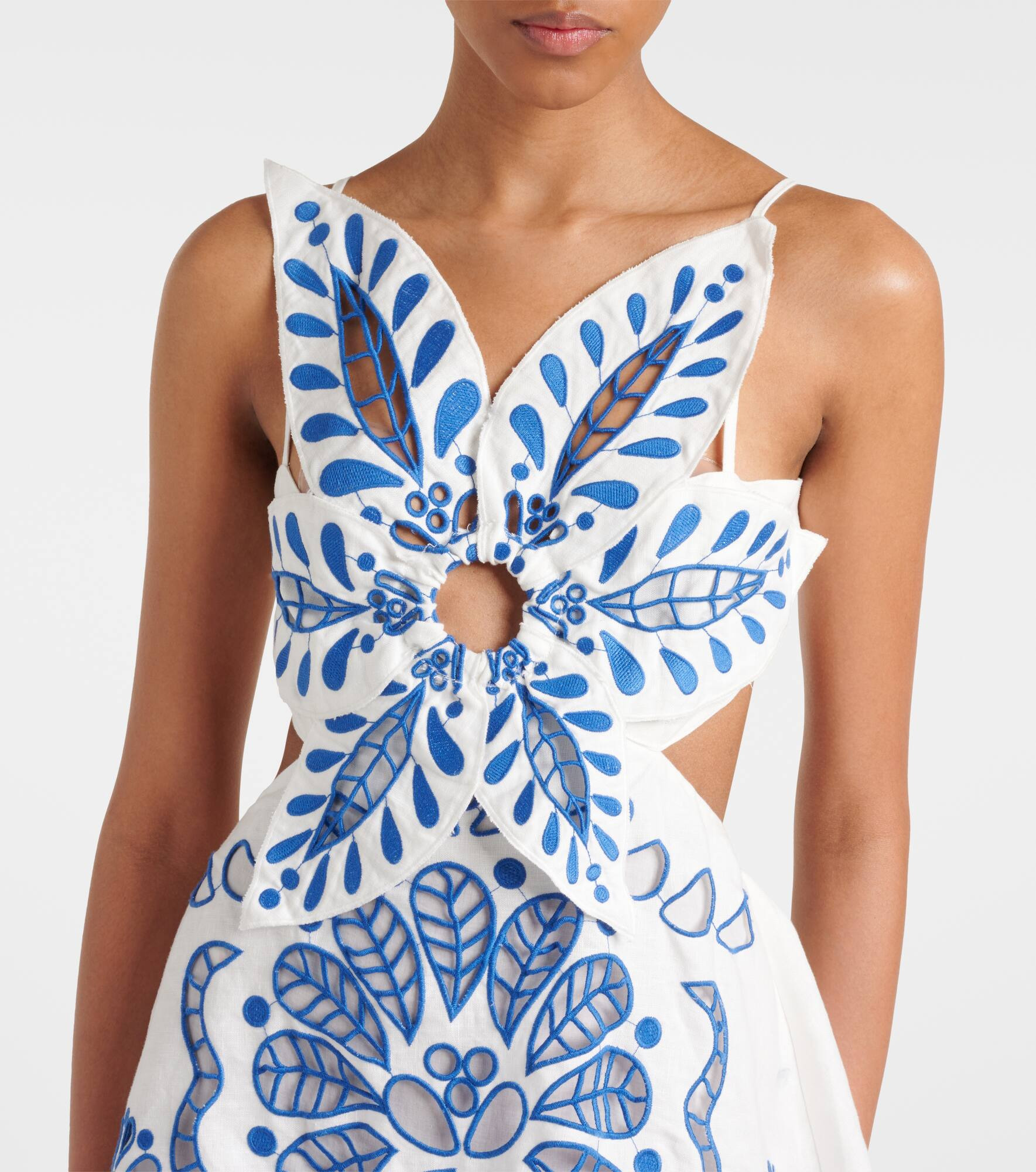 Broderie anglaise tiered cotton maxi dress - 4