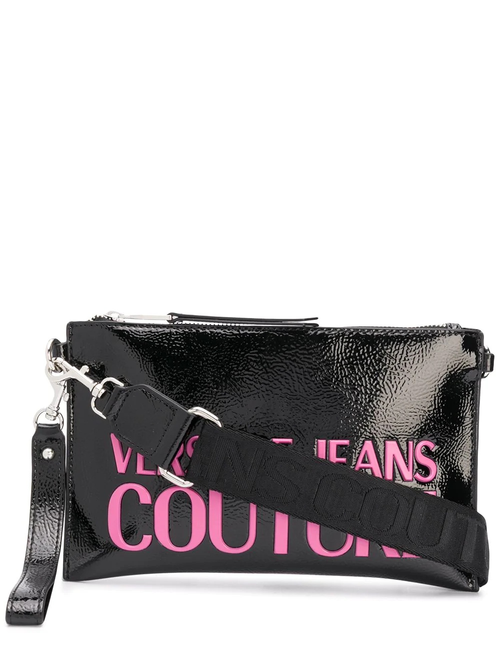 logo embossed clutch bag - 1