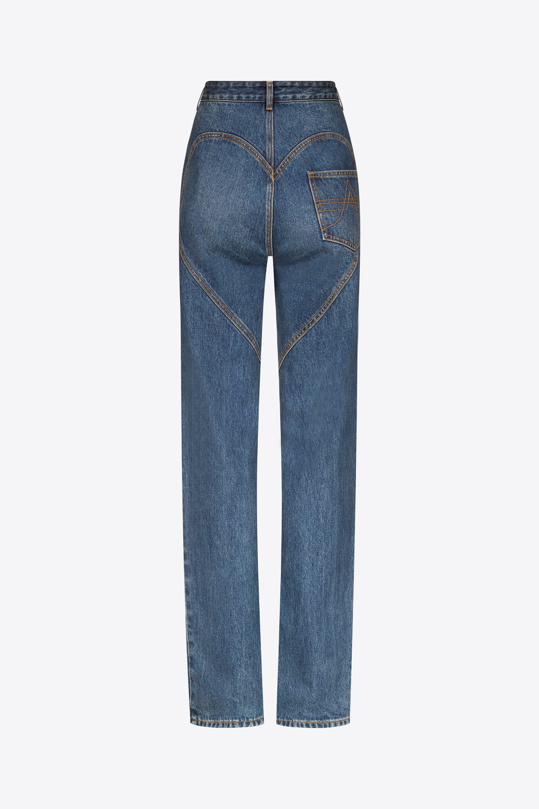 CRYSTAL BUTTON STUDDED SLIT JEAN - 3