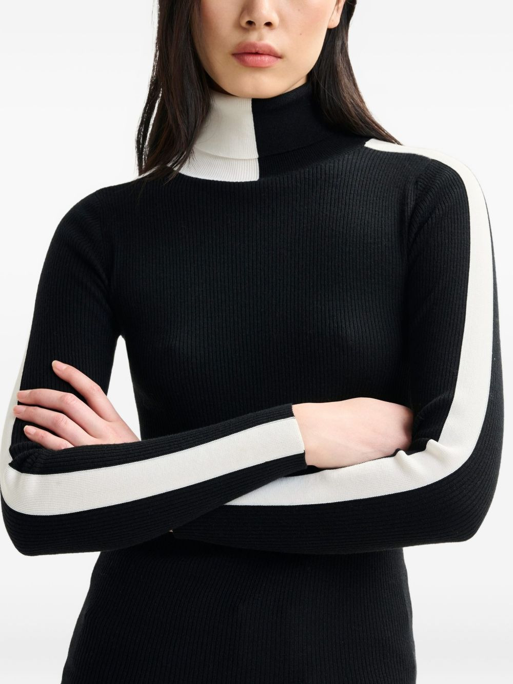 stripe-detail turtleneck sweater - 5