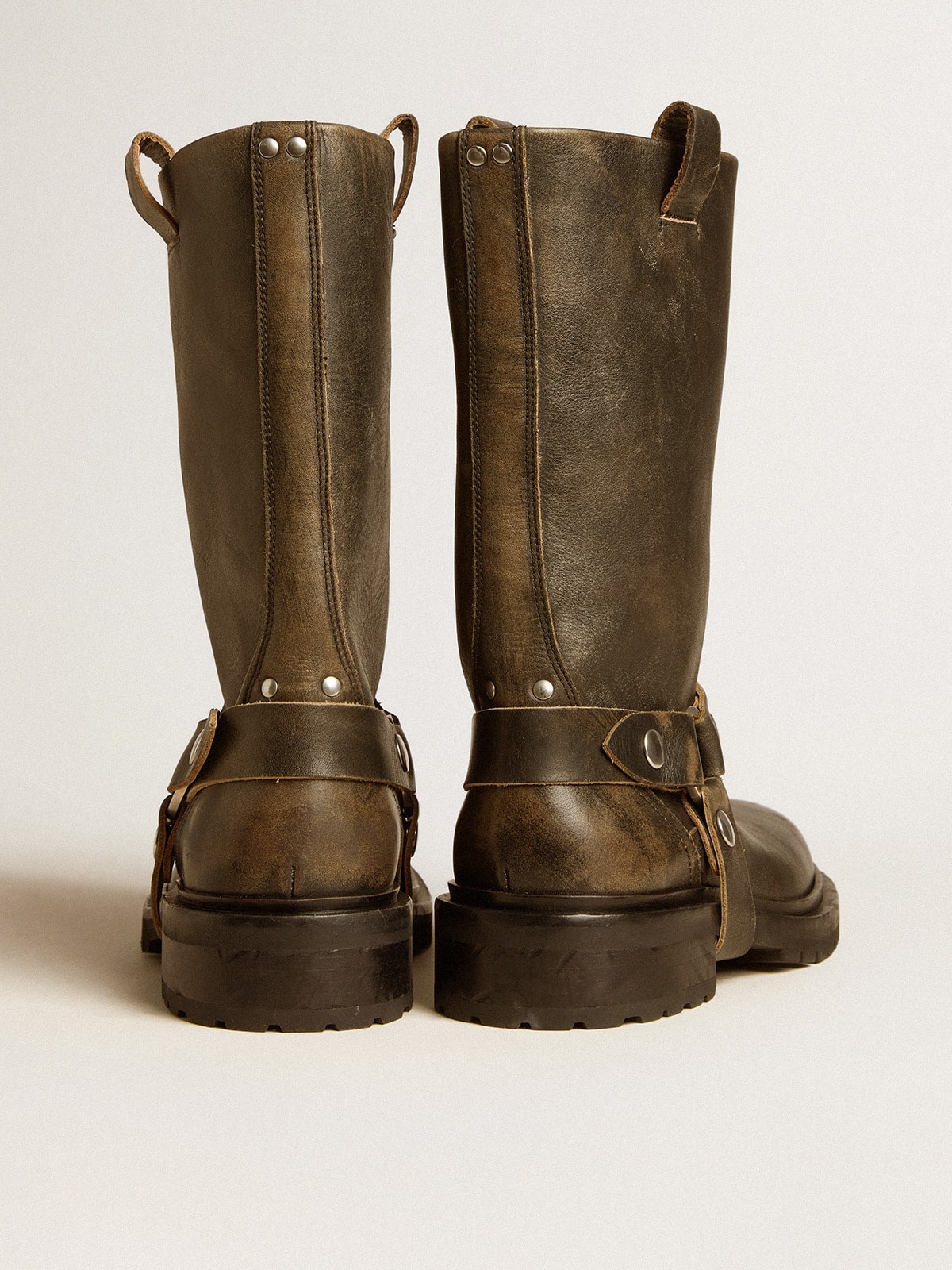 Kurt boots in black leather with silver buckle - 5