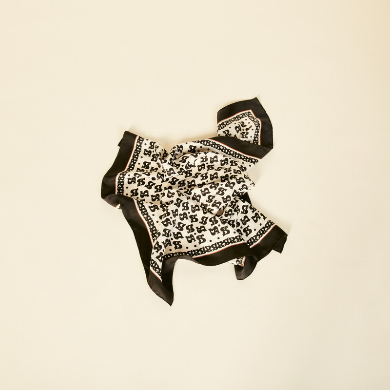 Sandro Printed silk twill scarf outlook
