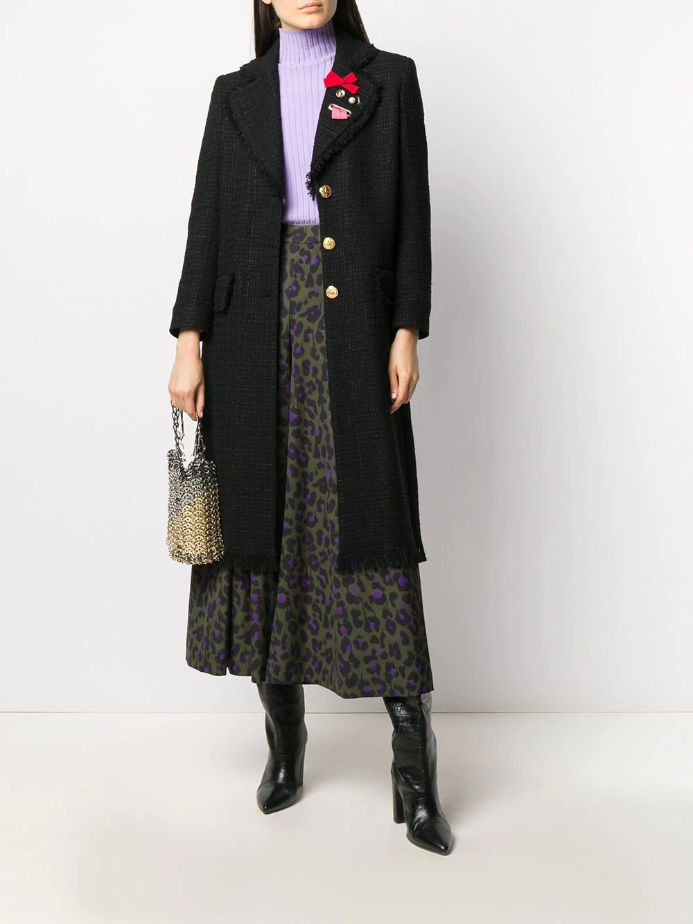 wool fitted overcoat - 2