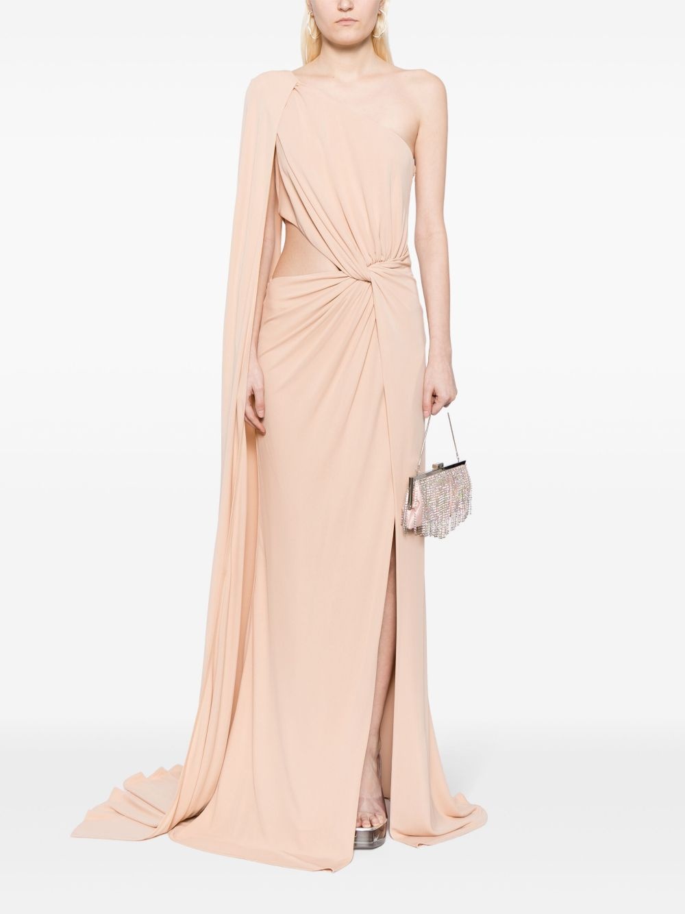 one-shoulder jersey gown - 2