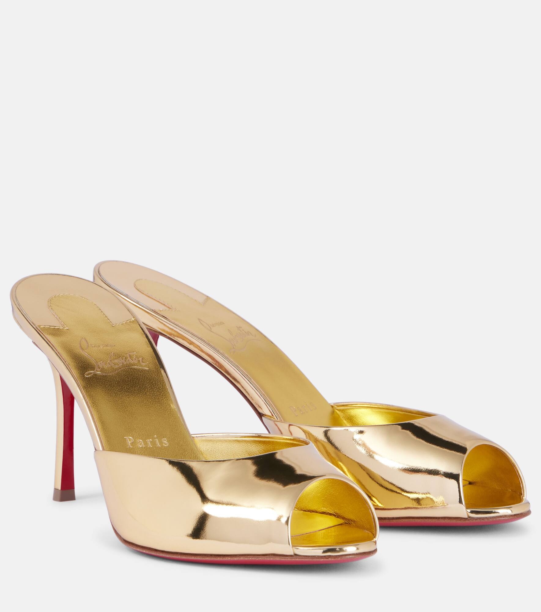 Christian Louboutin Me Dolly mirrored leather mules | REVERSIBLE
